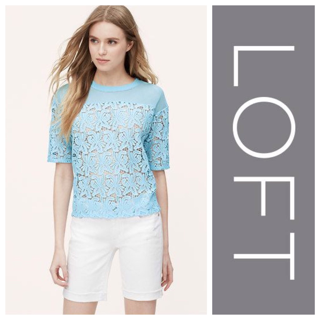 Ann Taylor Loft Baby Egg Blue Top